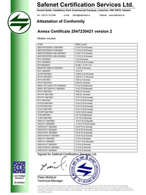 CE 證書2547230421 - 翔宜電子PVC Insulated PVC Sheathed Cable LVD.pdf-img-1-0