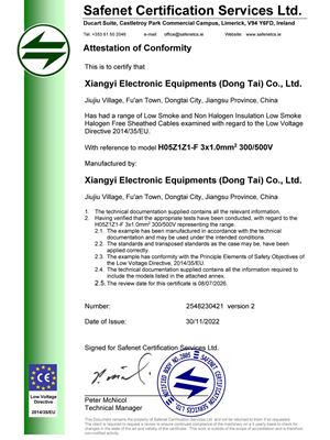 CE 證書2548230421 - 翔宜電子Low Smoke & Halogen Insulation Low S.pdf-img-0-0